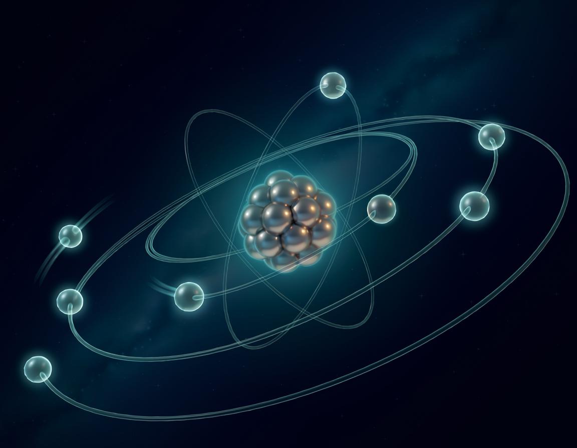 AI Generated: Atom showing electrons in the shell