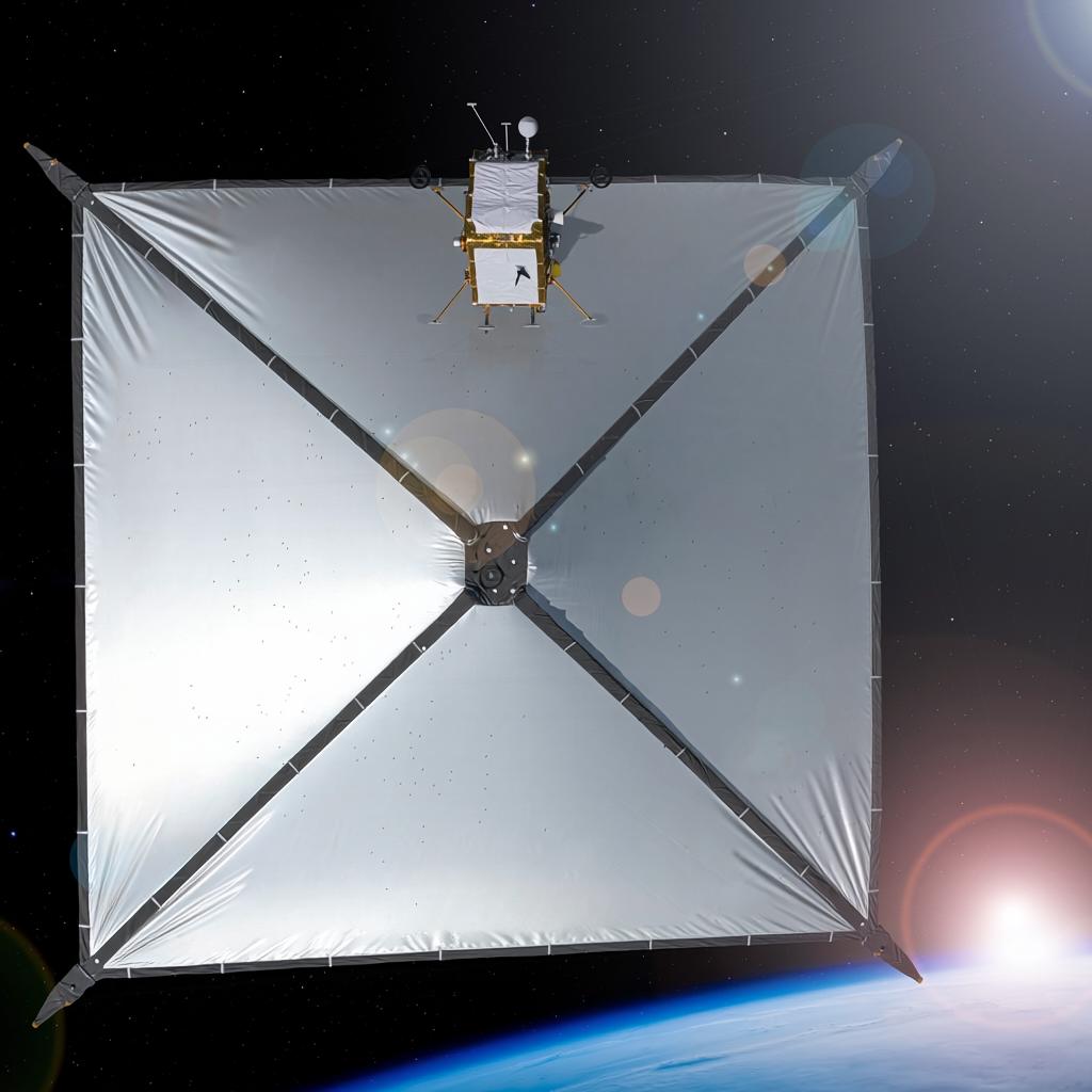 AI Generated concept of a solar sail spacecraft