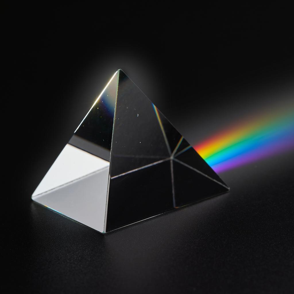 AI Generated concept of a prism separating light into a rainbow
