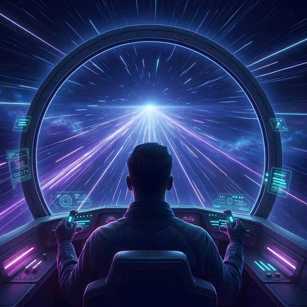 AI Generated concept of moving at the speed of light