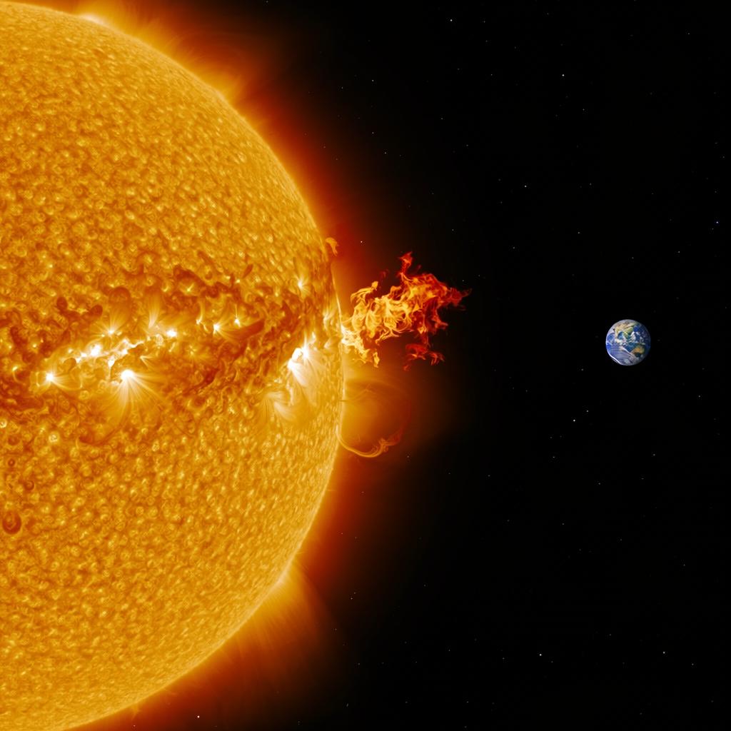 AI Generated concept showing the Sun and distance to Earth