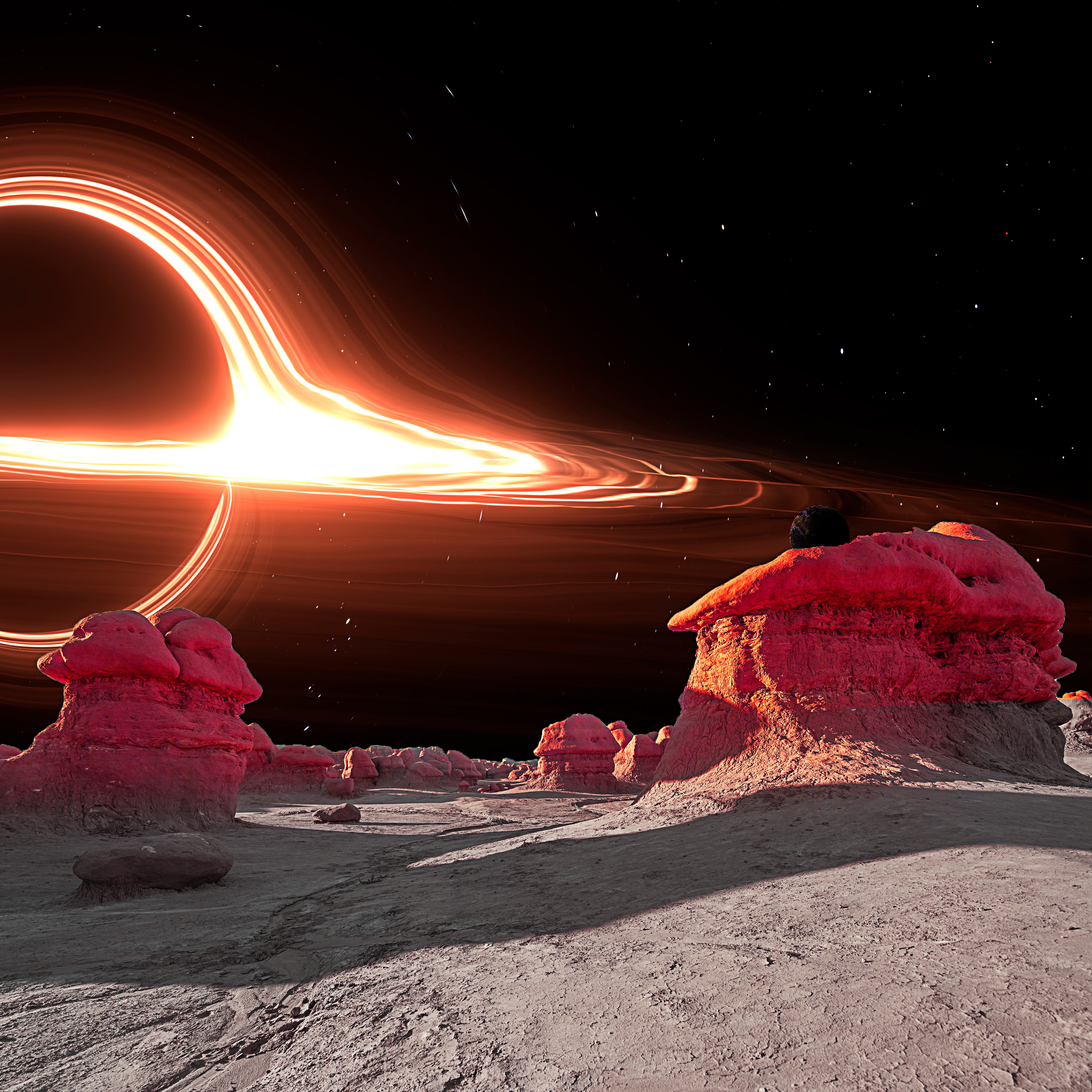Artists rendition of a planet nearby a supermassive blackhole (Pixabay)