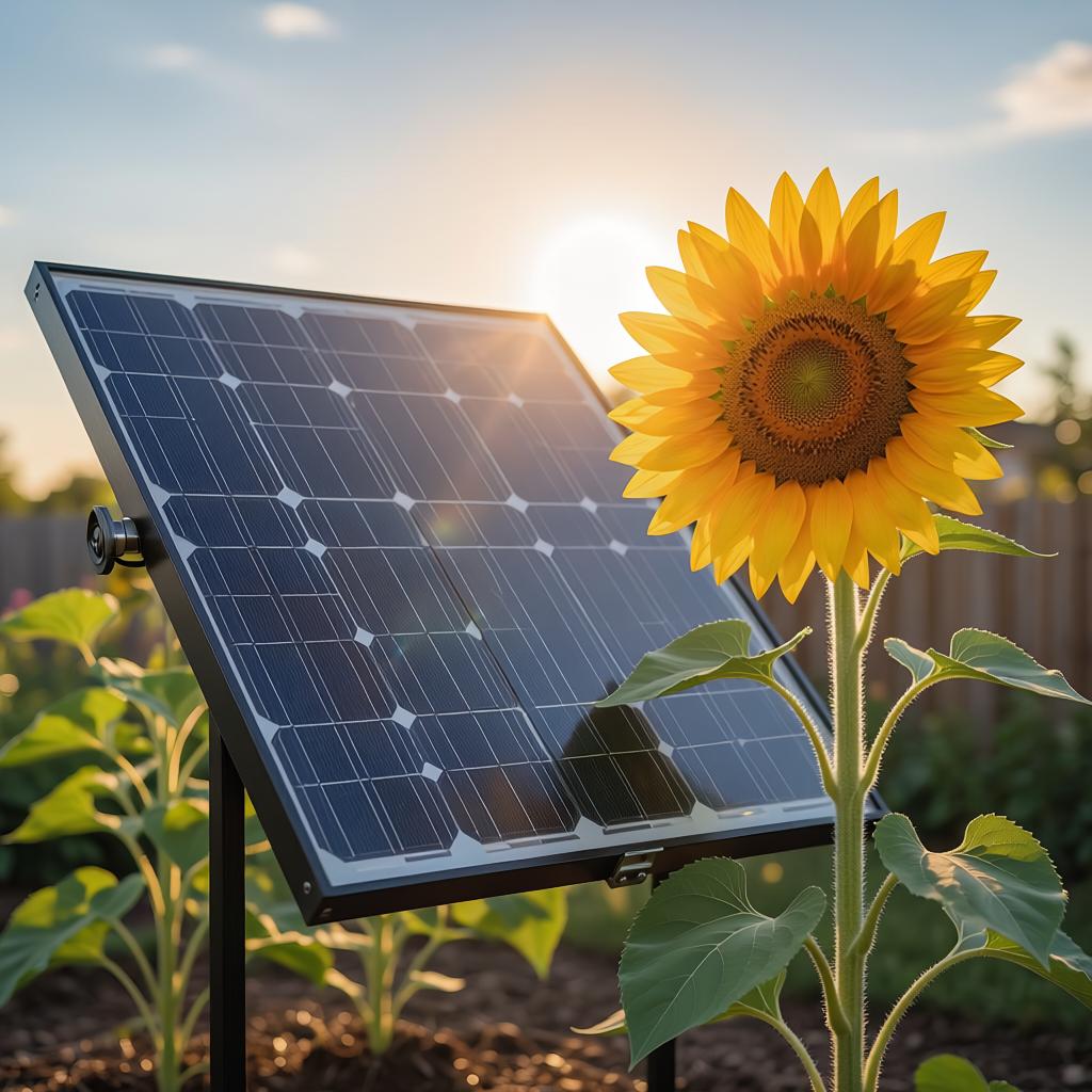 Sunflower and Solar panel